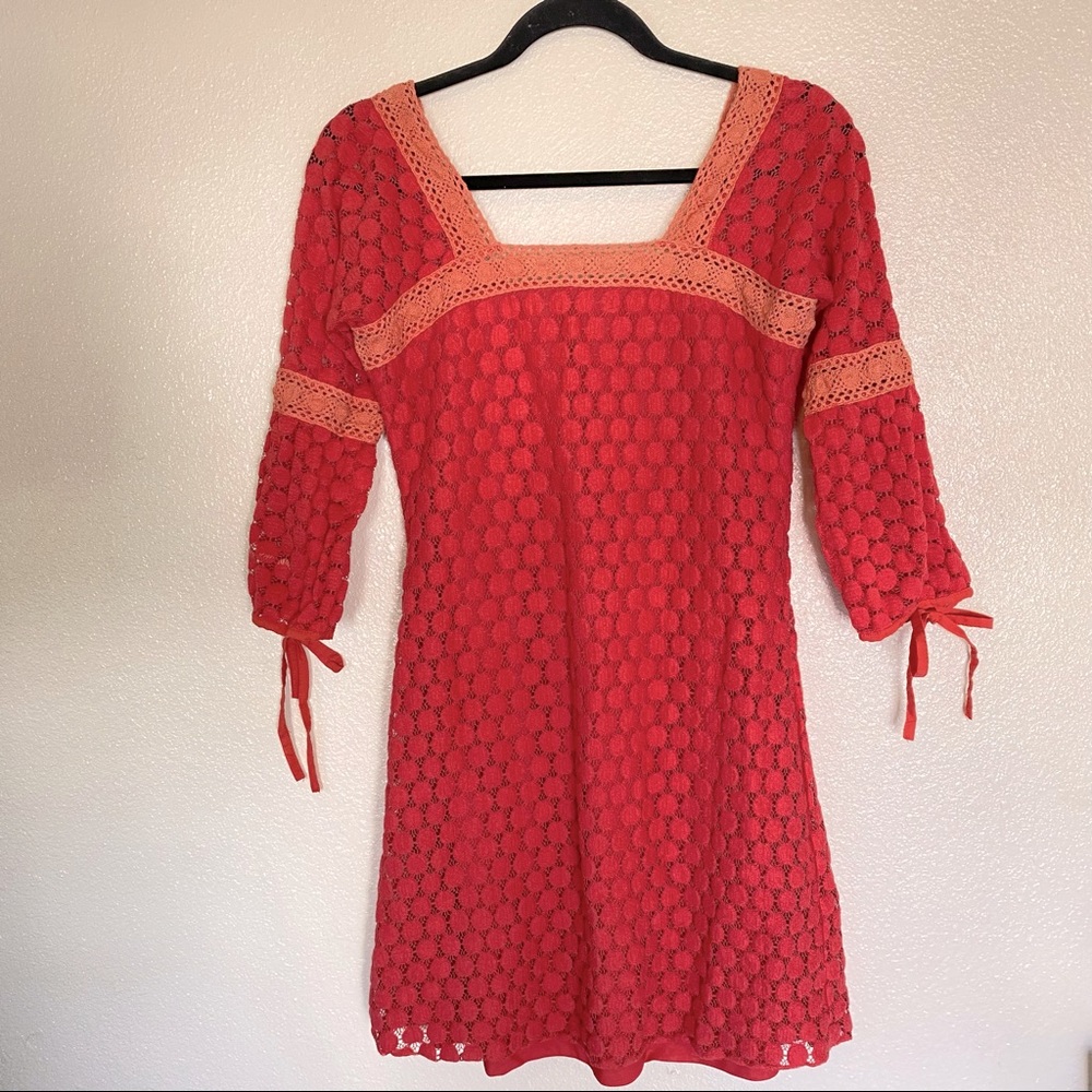 Solitaire red orange dress